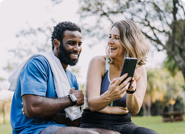 Couple exercising outdoors
